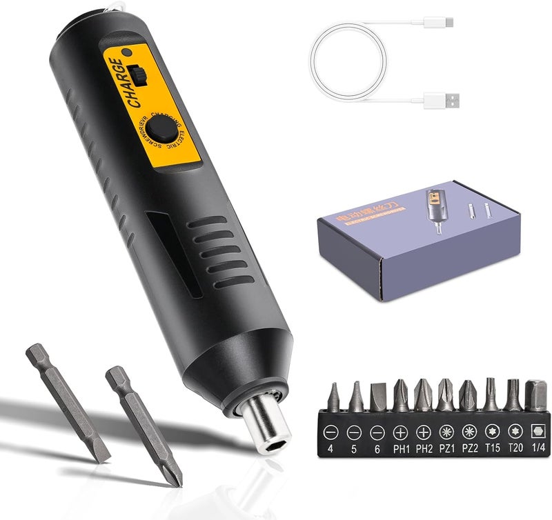 Julixin Cordless Screwdriver Rechargeable – Compact Battery Operated Electric Screw Driver with Magnetic Bits, Type-C Charging, 12 Bits & Storage Box – Small Power Screwdriver for DIY & Repairs - Image 1